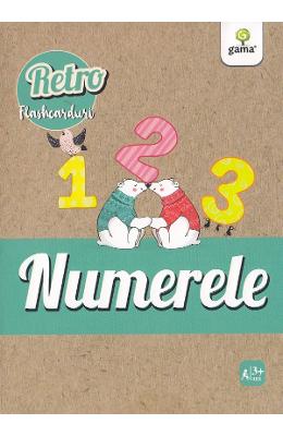 Numerele Numerele. Retro flashcarduri