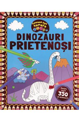 Coloreaza dupa numere Coloreaza dupa numere. Dinozauri prietenosi