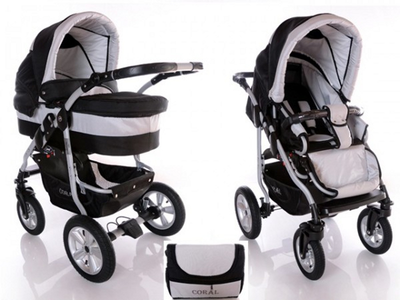 Carucior 2 in 1 Kerttu Coral CE4 gri cu negru 1 Carucior 2 in 1 Kerttu Coral CE4 gri cu negru