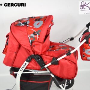 Carucior 2 in 1 Kerttu Tiger OX rosu cu model