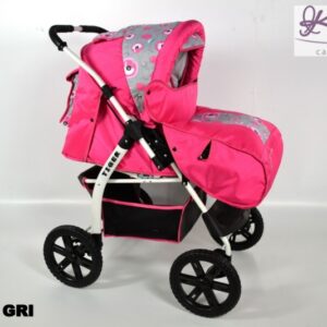 Carucior 2 in 1 Kerttu Tiger OX roz cu model