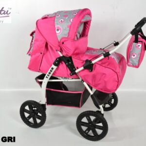 Carucior 2 in 1 Kerttu Tiger roz cu model