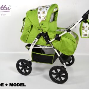 Carucior 2 in 1 Kerttu Tiger verde cu model