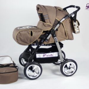 Carucior 2 in 1 Kerttu Vip 6 cappuccino cu cercuri