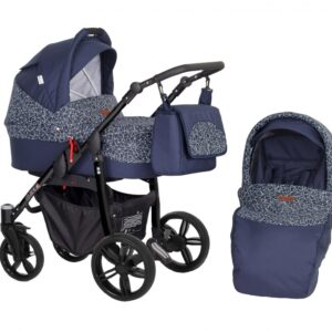 Carucior 2 in 1 Kunert Silver Black frame Bleumarin