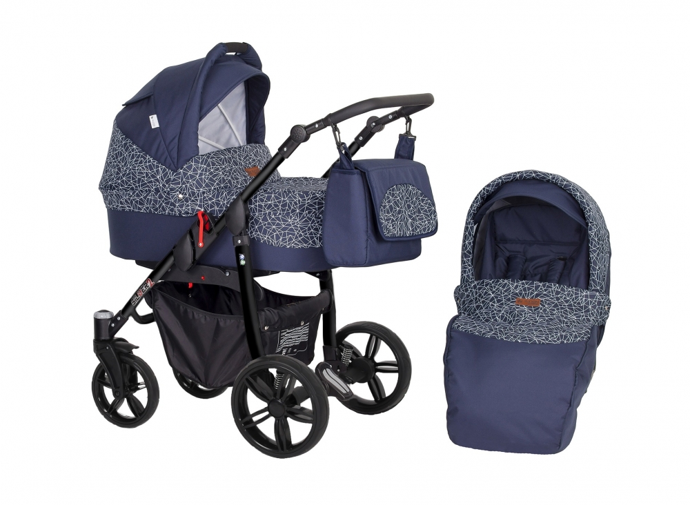 Carucior 2 in 1 Kunert Silver Black frame Bleumarin 1 Carucior 2 in 1 Kunert Silver Black frame Bleumarin