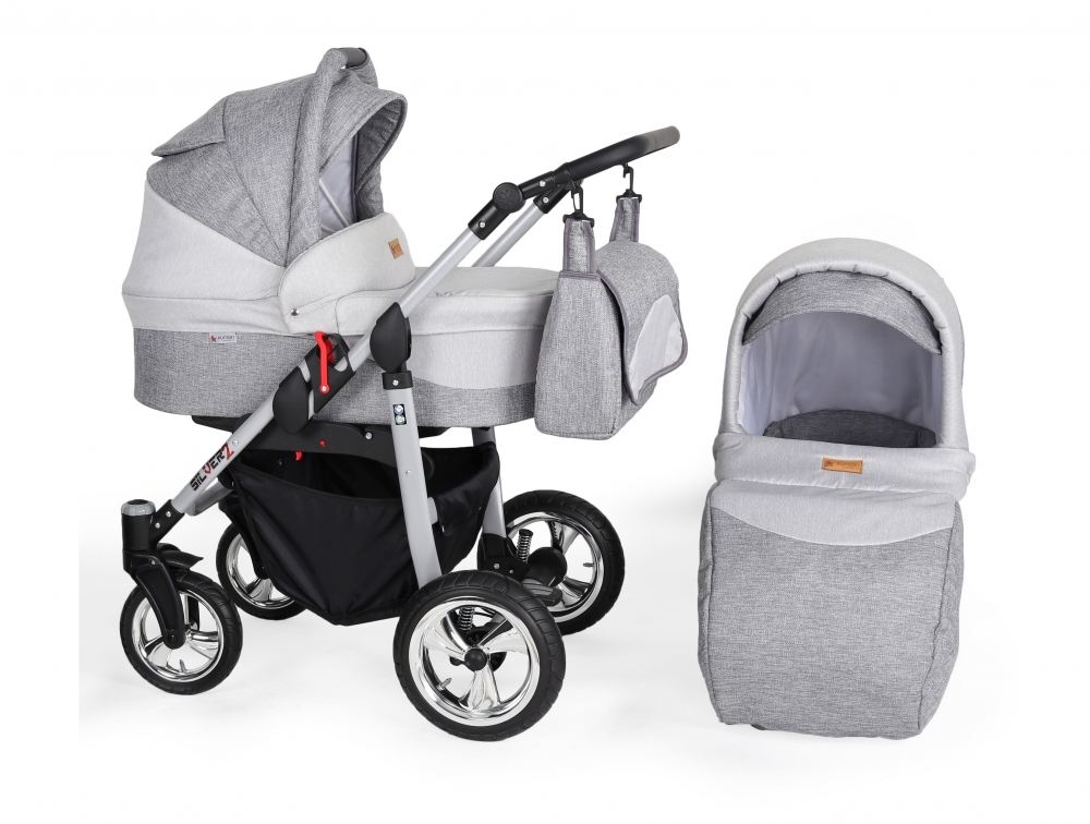 Carucior 2 in 1 Kunert Silver Grey frame Gri deschis 1 Carucior 2 in 1 Kunert Silver Grey frame Gri deschis