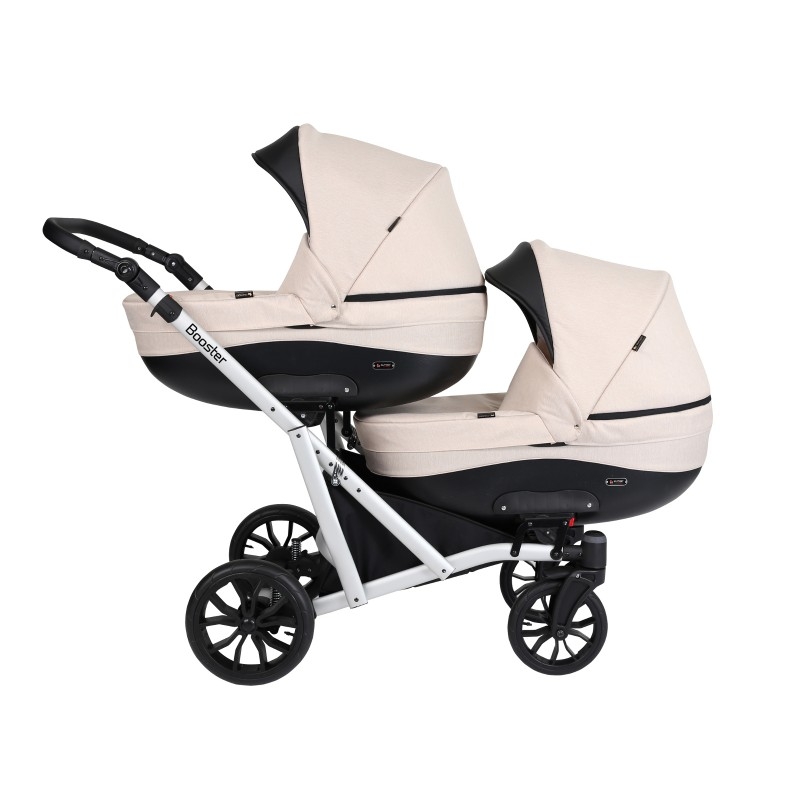 Carucior gemeni Kunert Booster 2 in 1 CremCadru Argintiu 1 Carucior gemeni Kunert Booster 2 in 1 CremCadru Argintiu