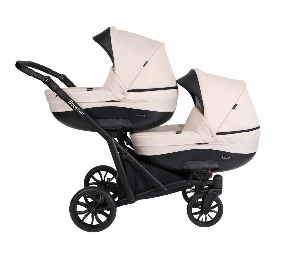 Carucior gemeni Kunert Booster 2 in 1 CremCadru Negru 1 Carucior gemeni Kunert Booster 2 in 1 CremCadru Negru