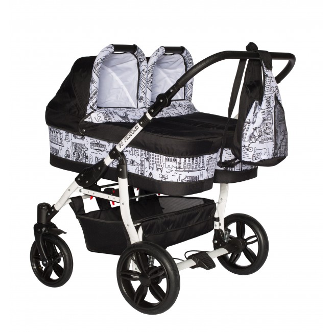 Carucior gemeni Side by Side Pj Stroller 2 in 1 Black 1 Carucior gemeni Side by Side Pj Stroller 2 in 1 Black