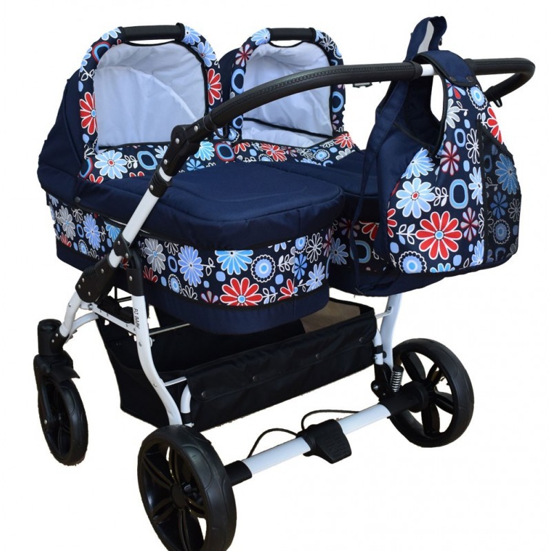 Carucior gemeni Side by Side 2 in 1 Flowers PJ Stroller 1 Carucior gemeni Side by Side 2 in 1 Flowers PJ Stroller
