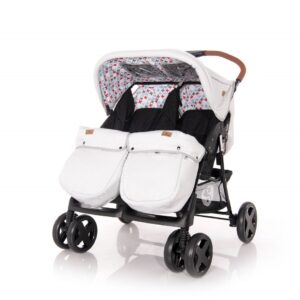Carucior pentru gemeni Twin Dark Grey Black