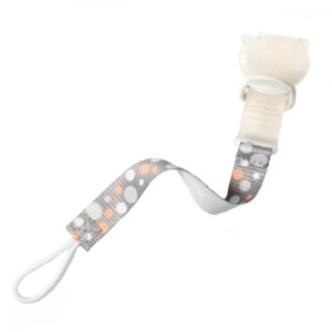 Lant suzeta Baby Ono cu clips gri portocaliu