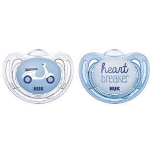 Set 2 suzete Nuk Freestyle silicon M1 blue 0-6 luni