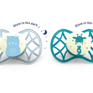 Set 2 suzete ortodontice de noapte 0 luni+ baietel Nuvita Air 55 Explorer 7066