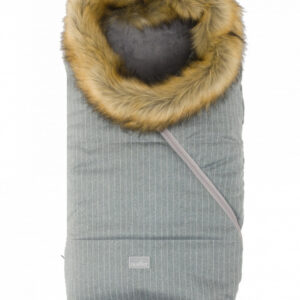 Sac de iarna cu blanita 80 cm Nuvita Ovetto Pop Pinstripe Gray Beige 9236