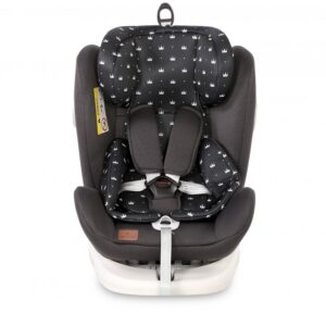 Scaun auto cu isofix 0-36 kg Lusso SPS rotativ 360 grade Black Crowns