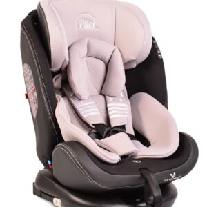Scaun auto rotativ cu Isofix 0- 36 kg Pilot Leather Grey