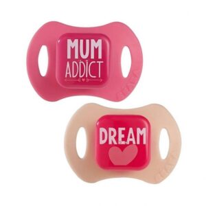 Set 2 suzete ortodontice 3-12 luni modele fetite