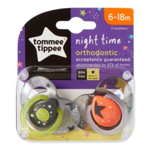 Set suzete ortodontice de Noapte Tommee Tippee 6-18 luni planeta verde