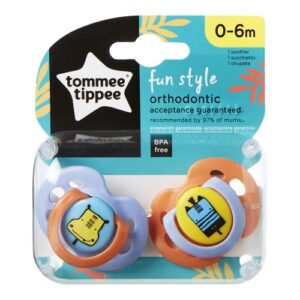 Set suzete ortodontice de zi Fun Tommee Tippee 0-6 luni 2 buc hipopotam  girafa