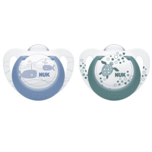 Set 2 suzete Nuk Genius Color silicon M1 blue 0-6 luni