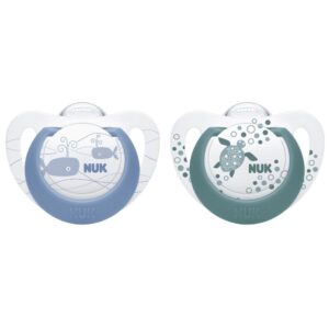 Set 2 suzete Nuk Genius Color silicon M2 blue 6-18 luni