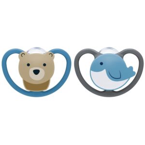 Set 2 suzete Nuk Space silicon M1 blue 0-6 luni