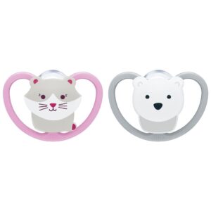 Set 2 suzete Nuk Space silicon M1 rose 0-6 luni
