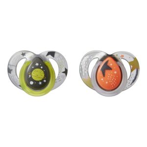 Suzeta ortodontica de noapte ONL Tommee Tippee 2 buc 6-18 luni Planeta Verde