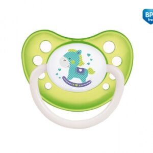 Suzeta ortodontica din silicon cu inel fosforescent 0-6 luni Verde
