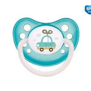 Suzeta ortodontica din silicon cu inel fosforescent 18 luni+ Albastru