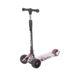 Trotineta pliabila cu lumini KikkaBoo Rebel Black-White