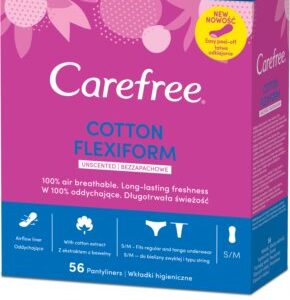 CAREFREE ABSORBANTE ZILNICE DIN BUMBAC FLEXIBIL 56BUC