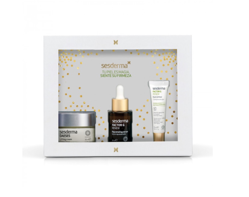 Pachet Ser cu efect de intinerire Factor G Renew, 30 ml + Crema lifting Daeses, 50 ml + Contur pentru fata si gat Factor G Renew, 15 ml, Sesderma 1 Pachet Ser cu efect de intinerire Factor G Renew, 30 ml + Crema lifting Daeses, 50 ml + Contur pentru fata si gat Factor G Renew, 15 ml, Sesderma