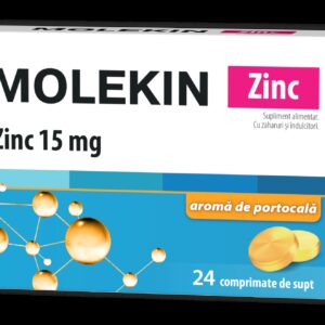 ZDROVIT MOLEKIN ZN 15MG PORTOCALE 24 COMPRIMATE DE SUPT