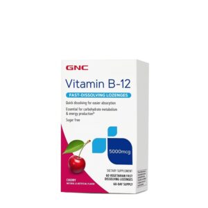 GNC VITAMINA B-12 5000 MCG CU AROMA DE CIRESE 60 TABLETE CU DIZOLVARE RAPIDA